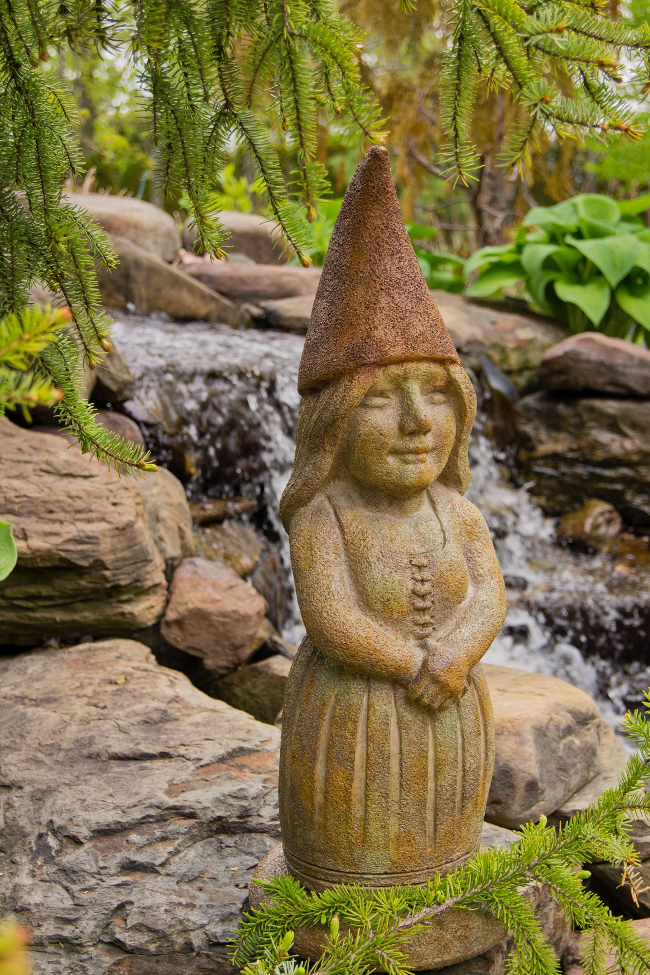 Henri Studio Zoe the Gnome 27"H Relic Hi-Tone Outdoor Statue