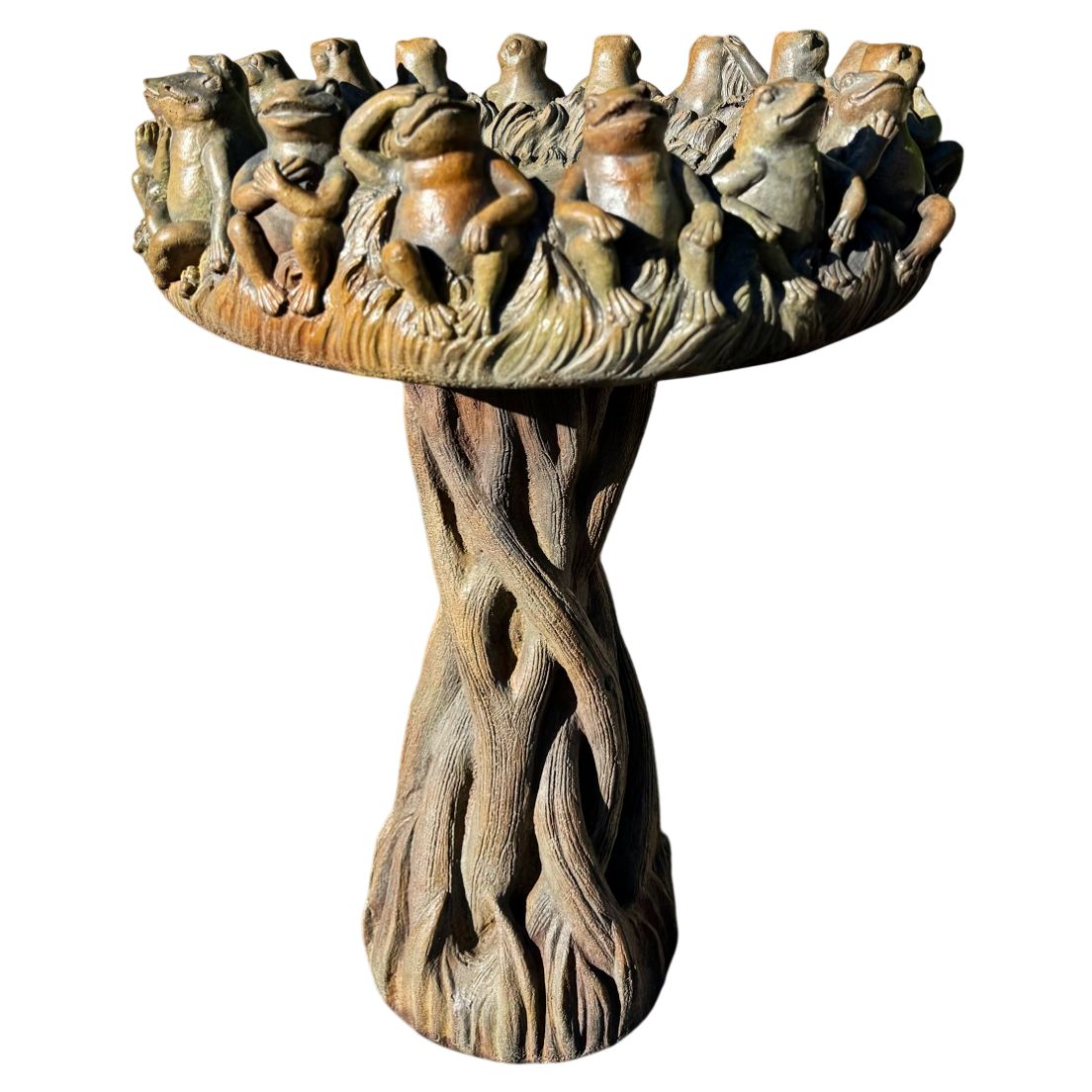 Ring of Frogs 24" High Relic Nebbia Outdoor Birdbath