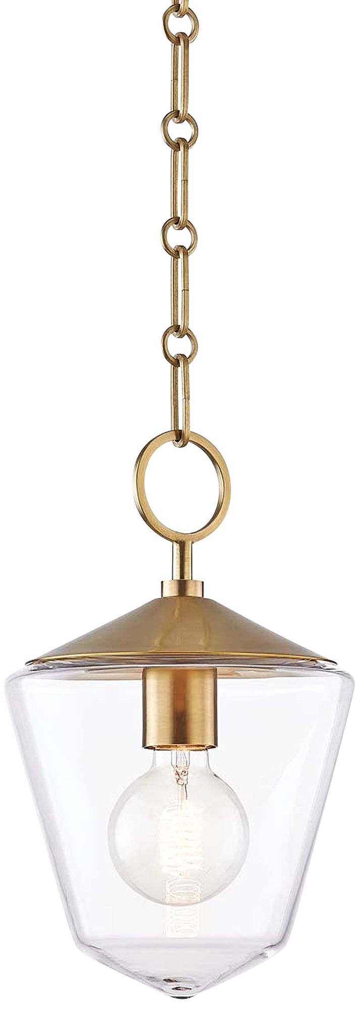 Hudson Valley Greene 8" Wide Aged Brass Mini Pendant 70C90 Lamps Plus