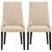 Aurora Flaxen Leather and Dark Wenge Dining Chairs Set of 2