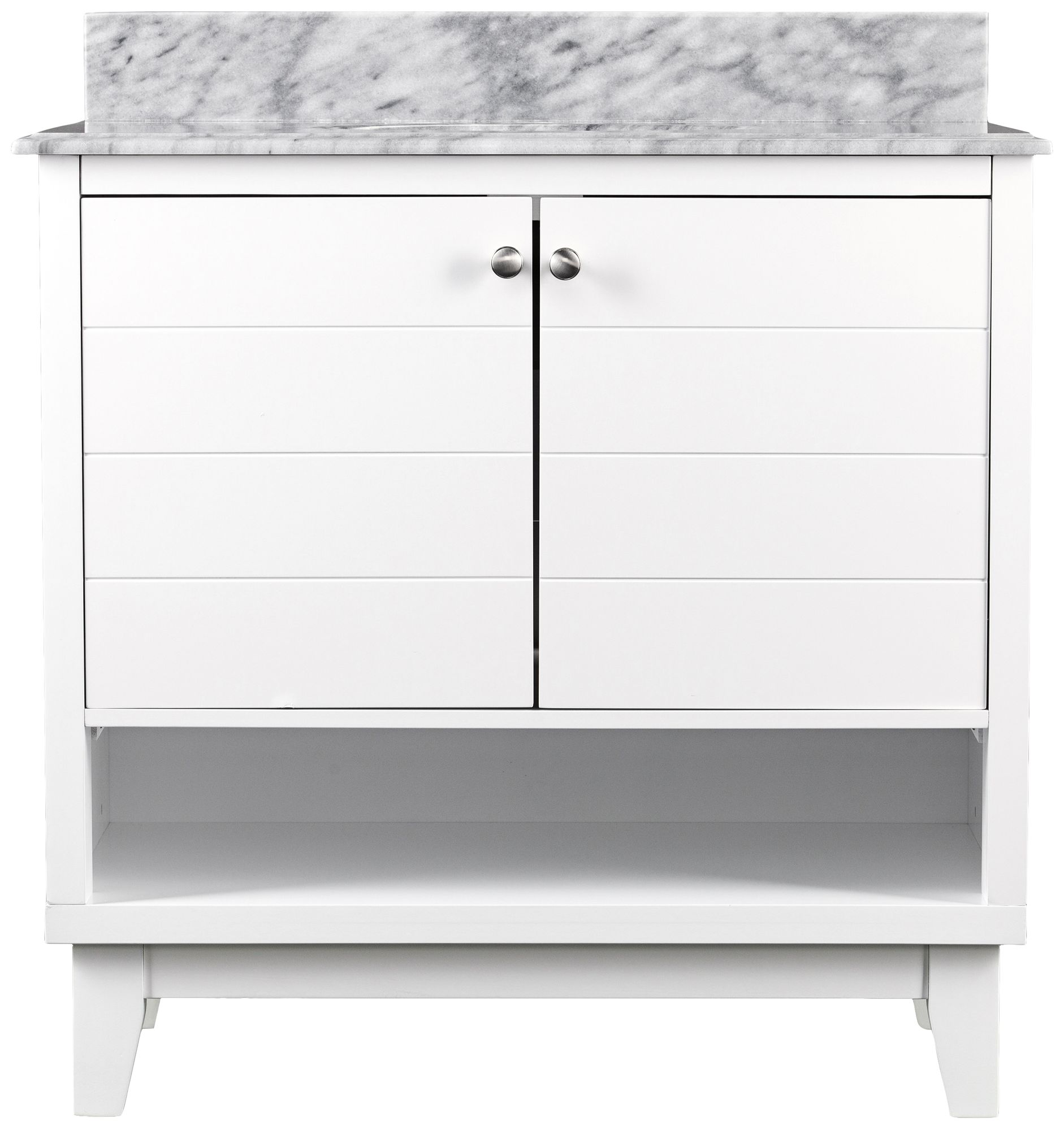 Ridglea 34" Wide White and Gray Wood Single Sink Vanity