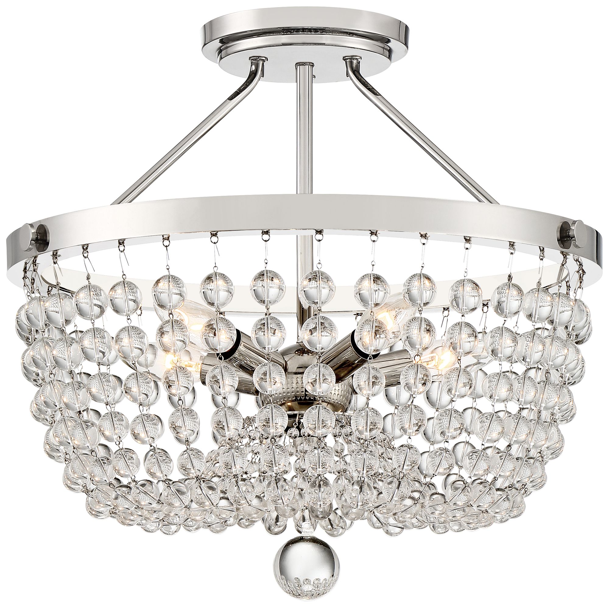 Quoizel Teresa 18 W Polished Nickel And Glass Ceiling Light