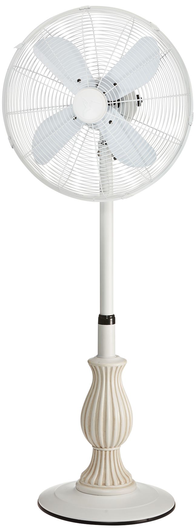 14" Charlotte White Fluted Floor Fan