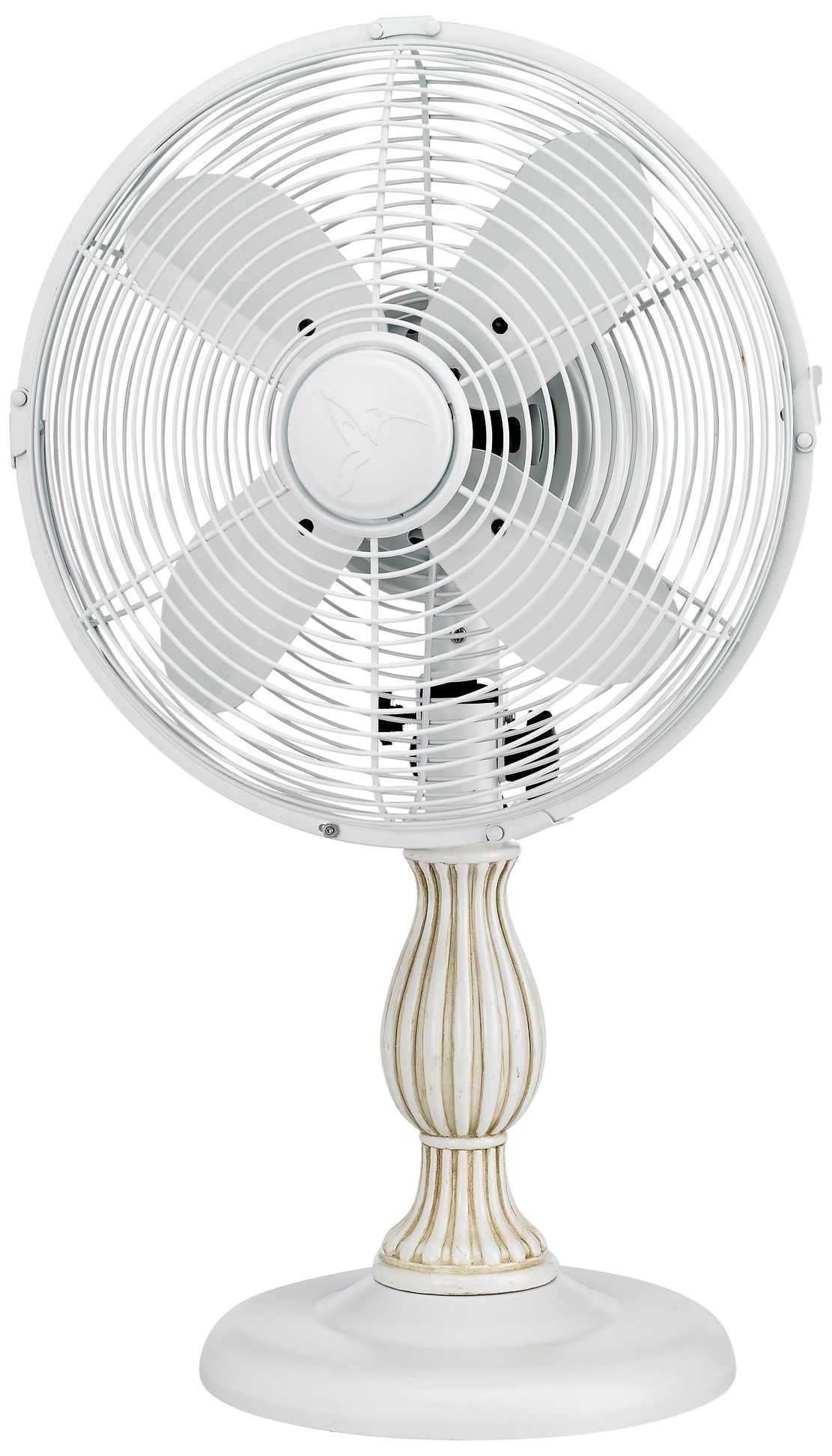 9" Charlotte White Traditional Tabletop Fan