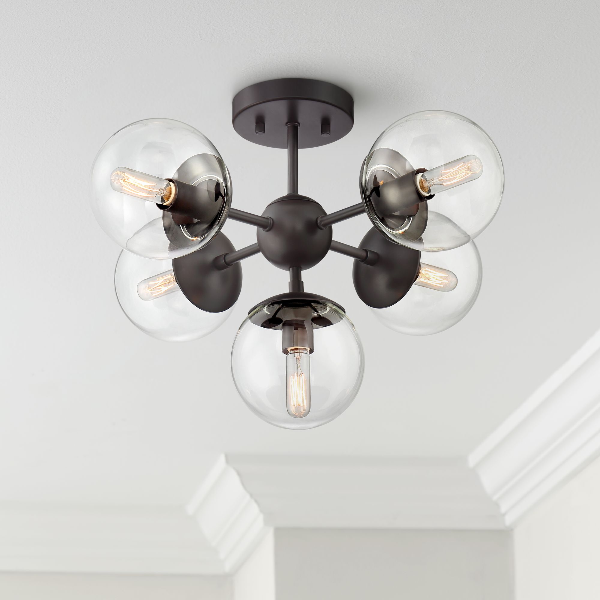 Details About Possini Euro Medhi 19 3 4 W 5 Light Bronze Ceiling Light