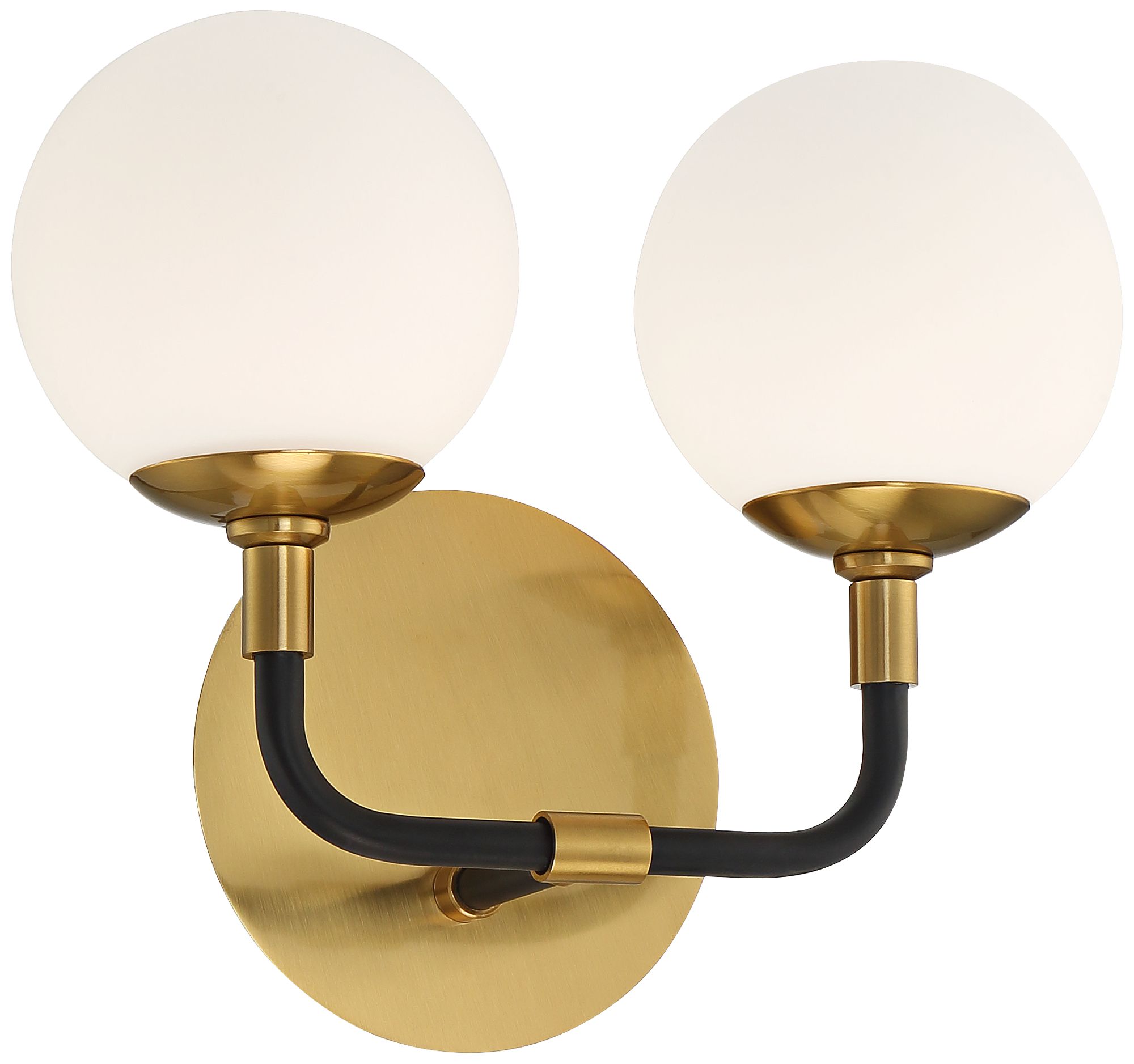 Possini Euro Mylie 9 1/4" High Brass and Black Wall Sconce