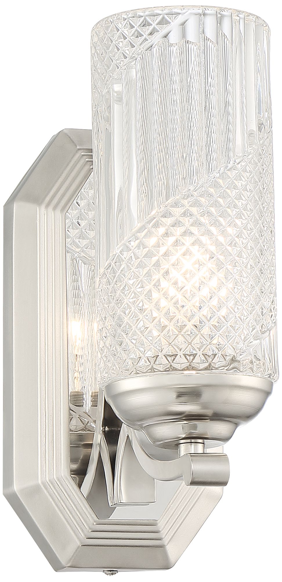 Possini Euro Lewie 10 1/2" High Glass and Nickel Wall Sconce