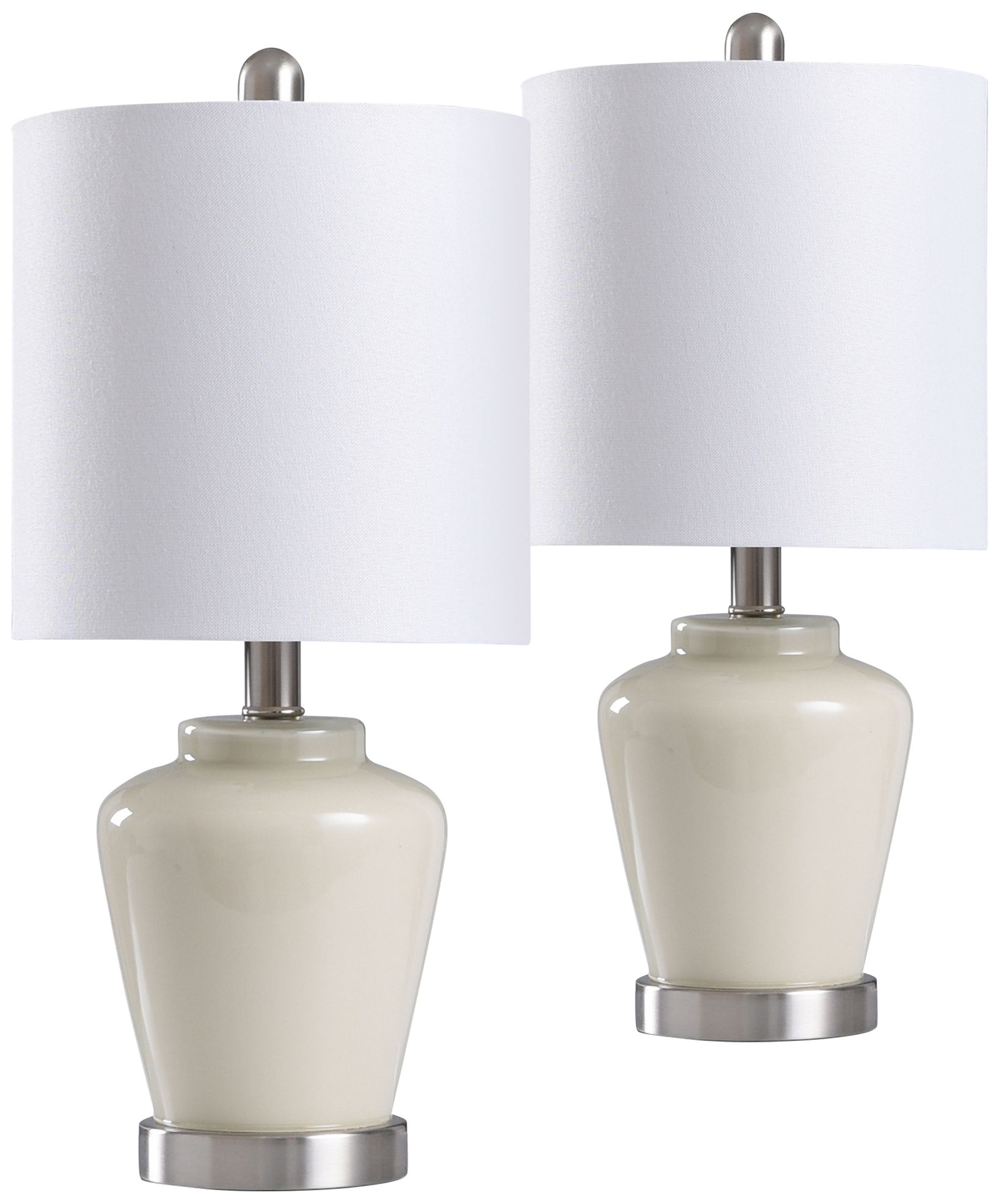 Cream Glass 18 1/2" High Accent Table Lamps Set of 2