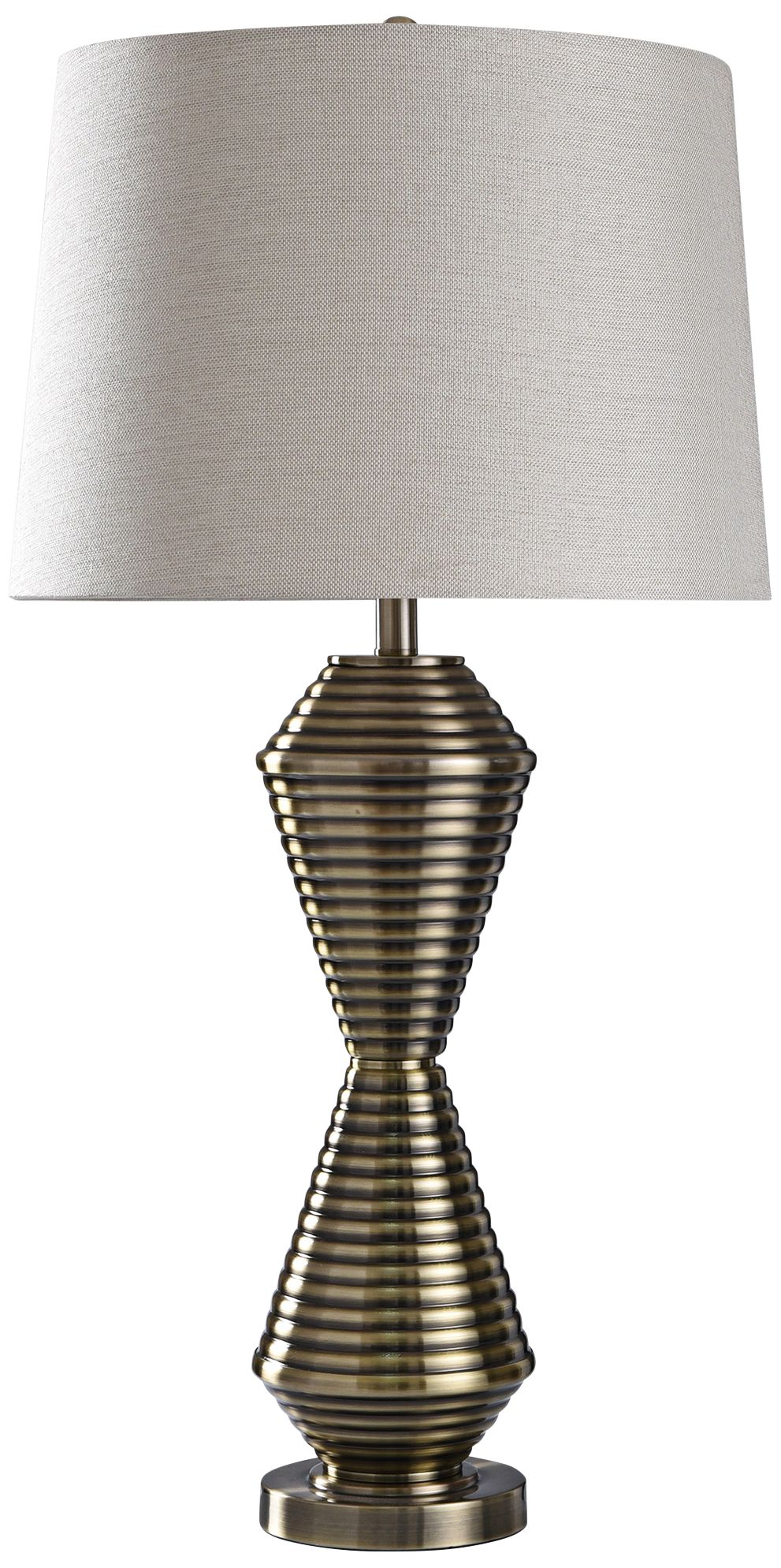 Warwick Brushed Brass Tapered Hourglass Table Lamp
