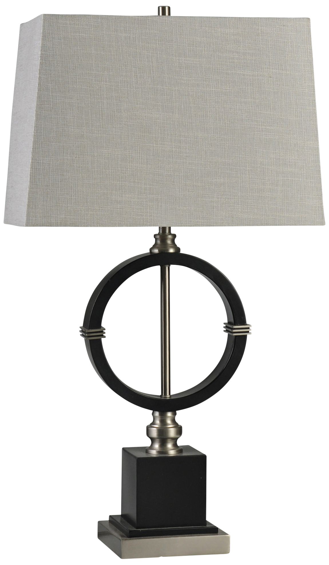 Draper Dark Espresso Wood and Polished Nickel Table Lamp