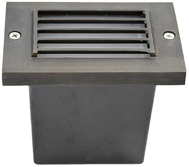 Stensor 4 1/2" Wide Cast Brass Louvered Step Light