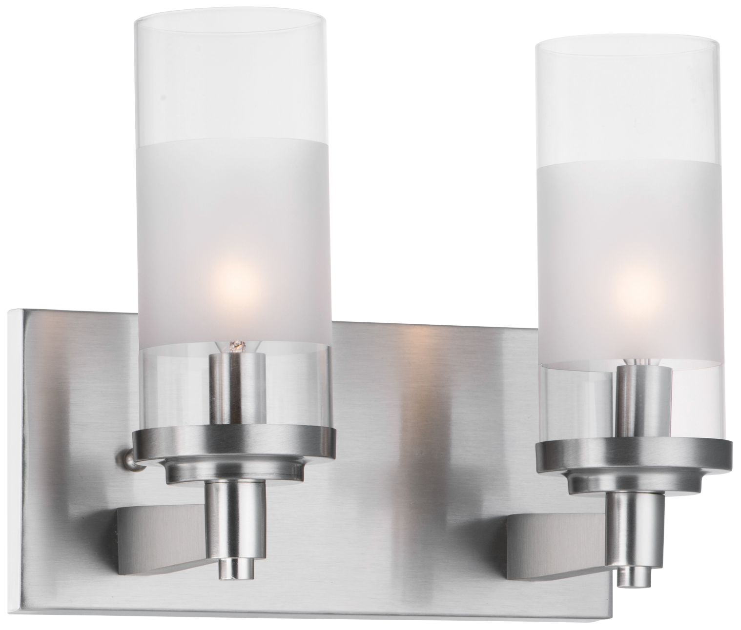 Maxim Crescendo 9" High Satin Nickel 2-Light Wall Sconce