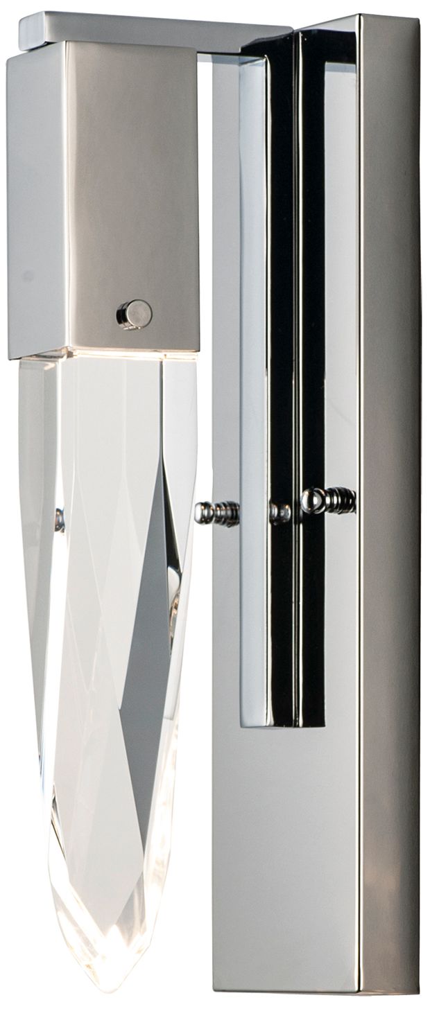 ET2 Quartz 14 1/2"H Polished Chrome Crystal LED Wall Sconce