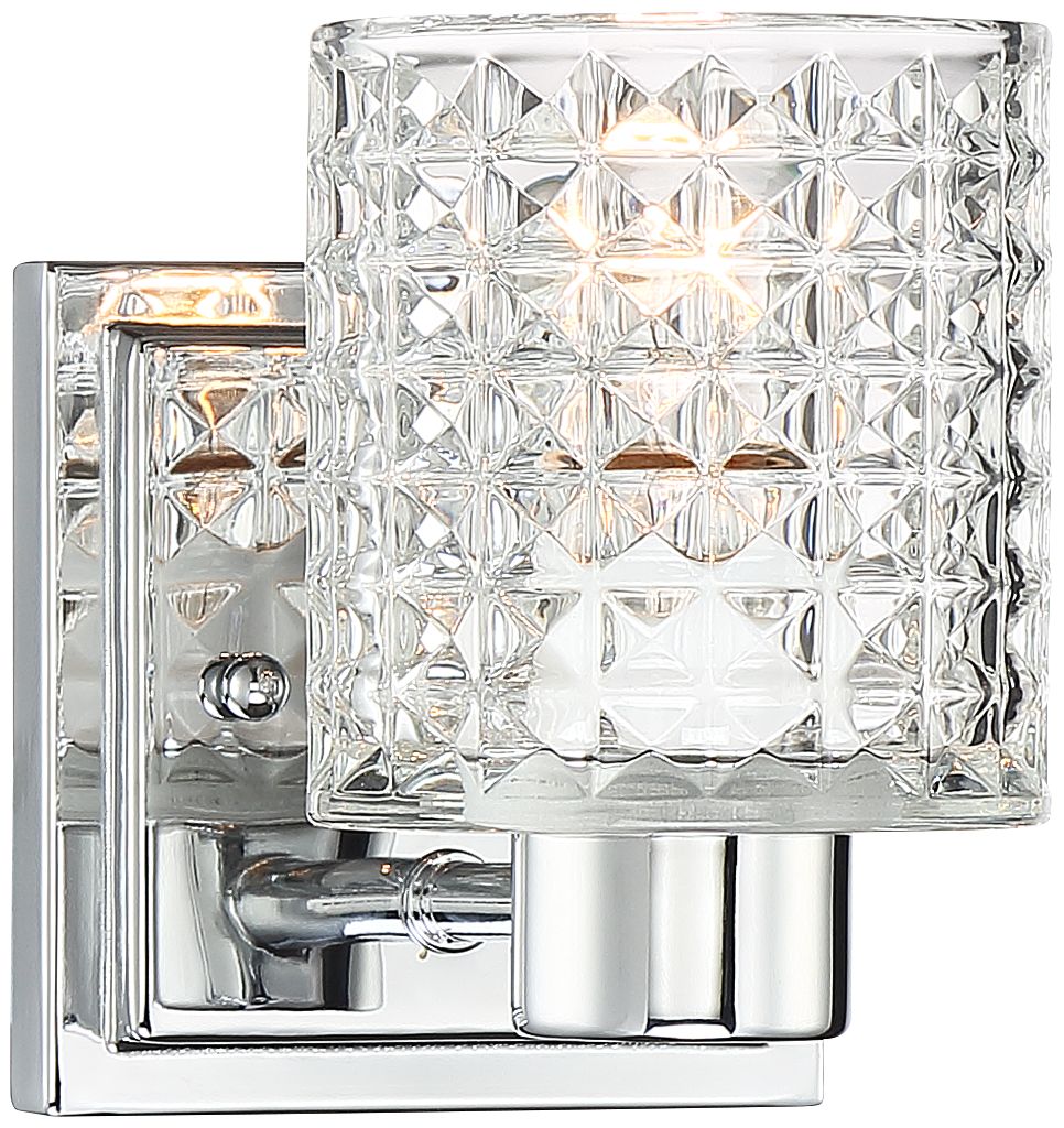 Possini Euro Sari 6 1/4" High Glass and Chrome Wall Sconce