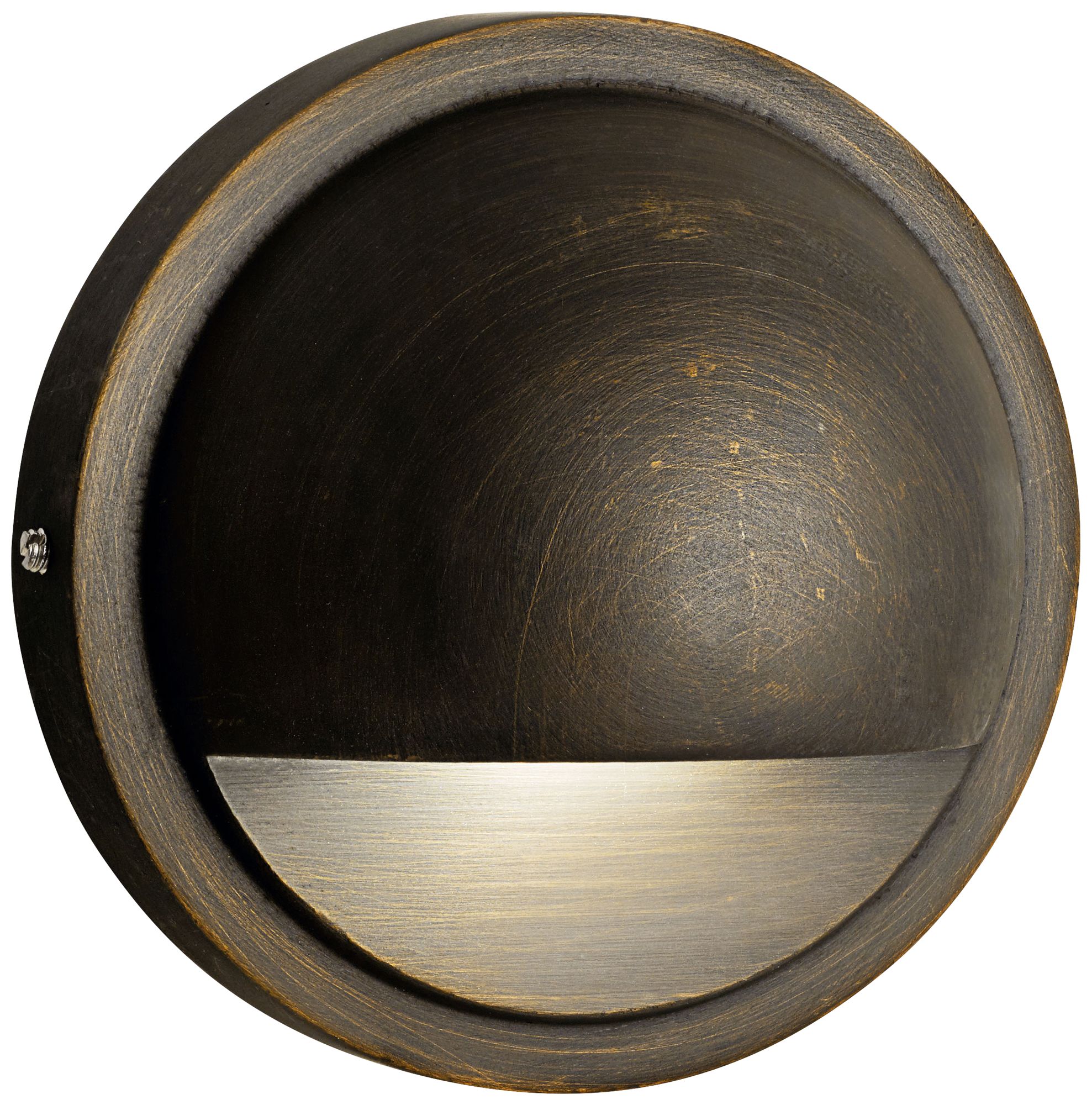 Kichler Half-Moon 4"W Centennial Brass 3000K LED Deck Light