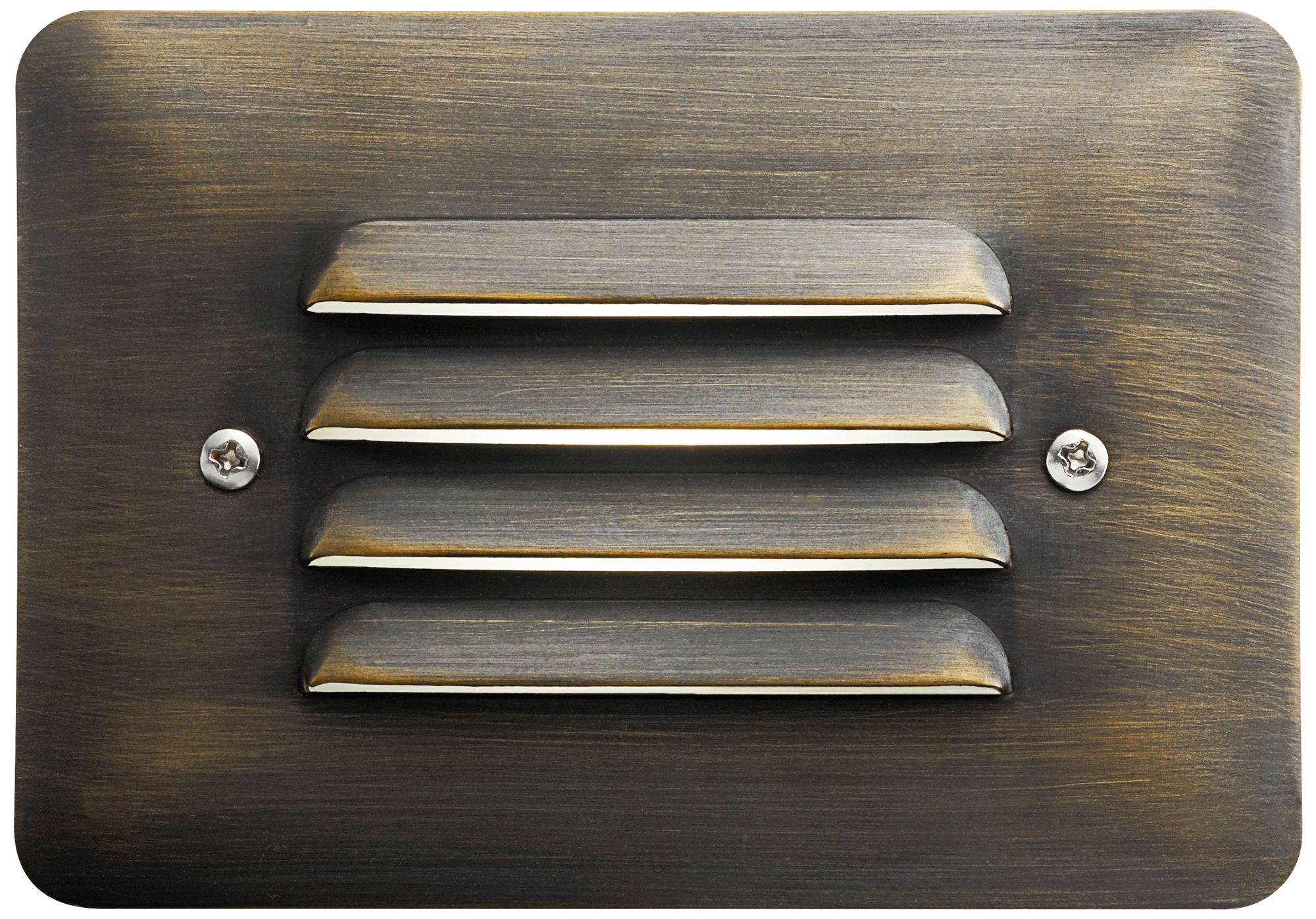 Kichler Louvered 5"W Centennial Brass 3000K LED Step Light