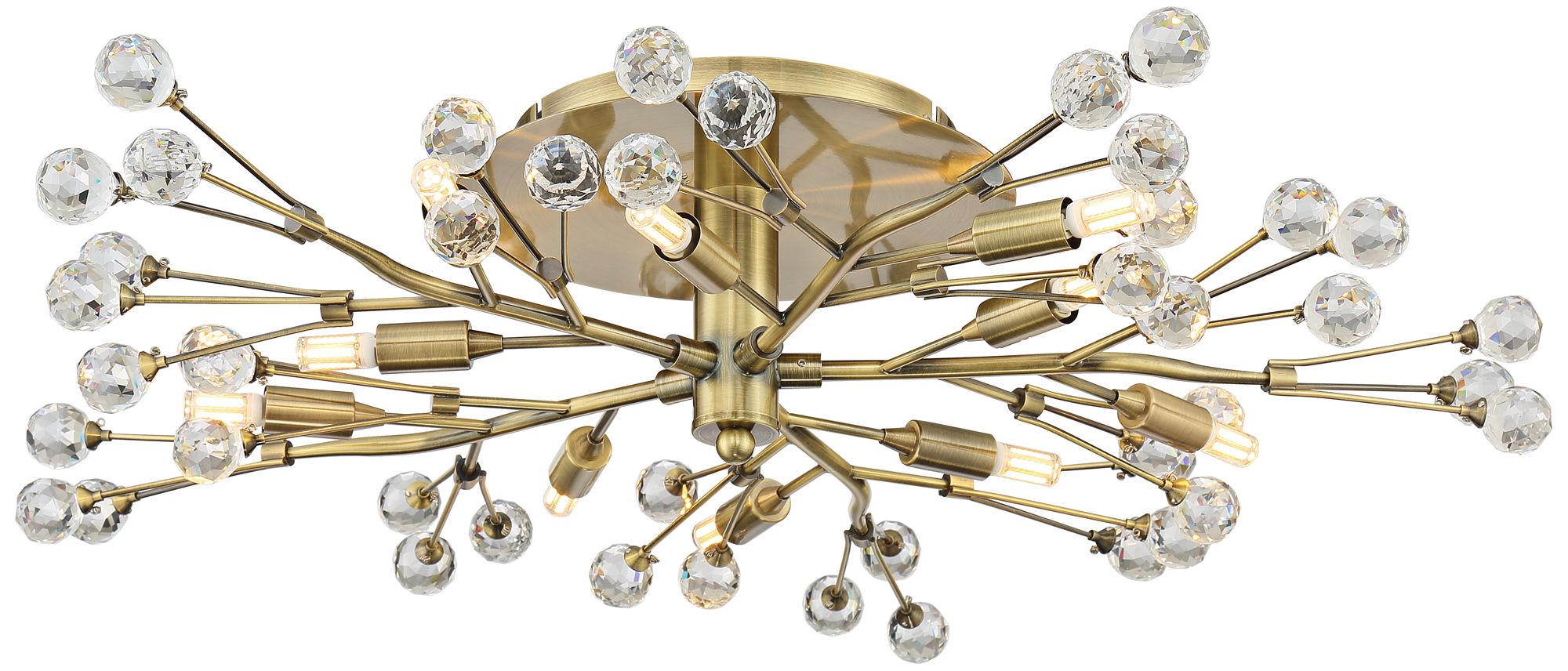 Possini Euro Crystal Berry Brass 10Light LED Ceiling Light 70X95