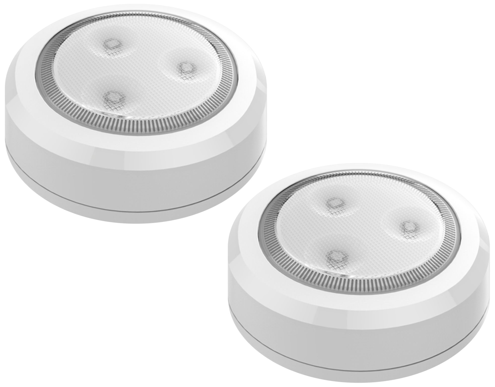 Brilliant Evolution 3" Wide White LED Puck Lights Set of 2
