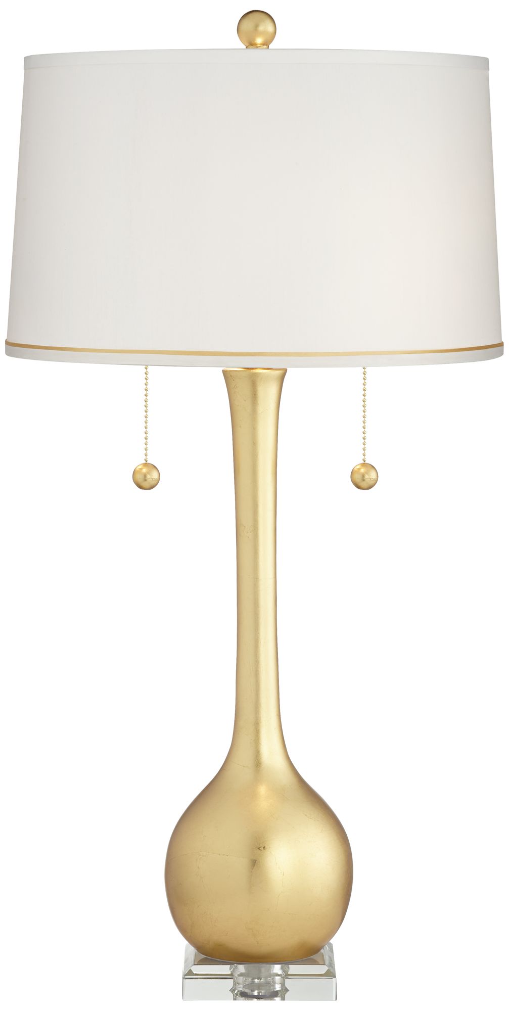 West End Gold Leaf Long Neck Table Lamp - #70Y44 | Lamps Plus