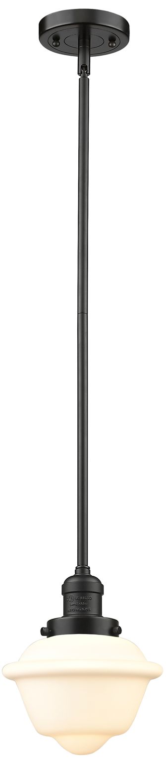 Innovations Lighting Franklin Restoration Oxford 8" Bronze Stemmed Mini Pendant W/ White Sh