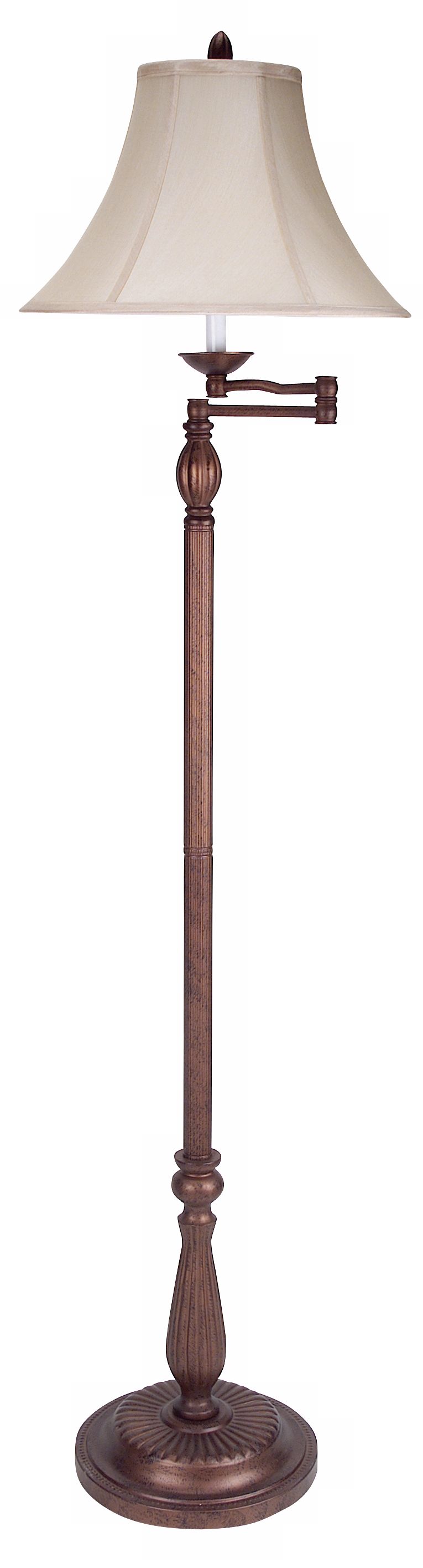 Rust Swing Arm Floor Lamp – Adjustable, Industrial Lighting Decor