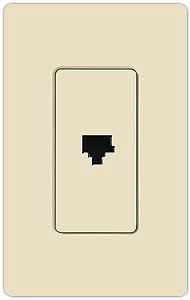 Lutron Claro Light Almond Phone Jack Faceplate