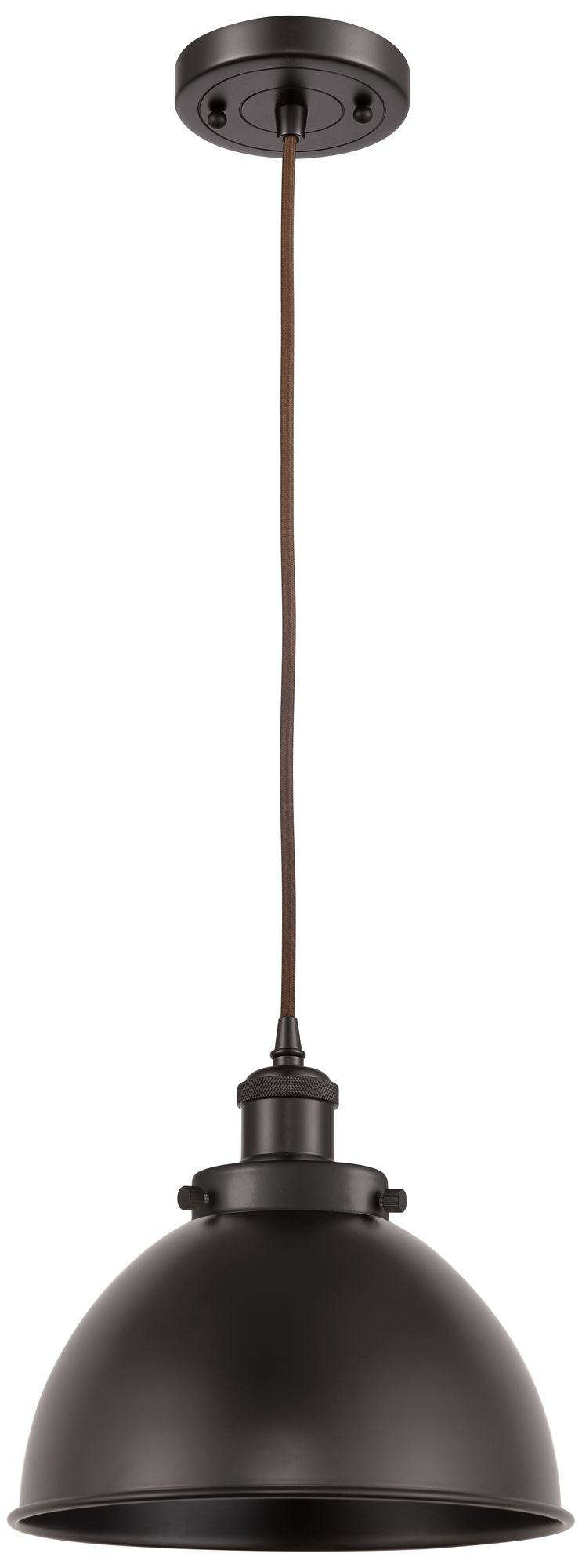 Innovations Lighting Ballston Urban 10.5" Oil Rubbed Bronze Led Corded Mini Pendant W/ Shad In Black