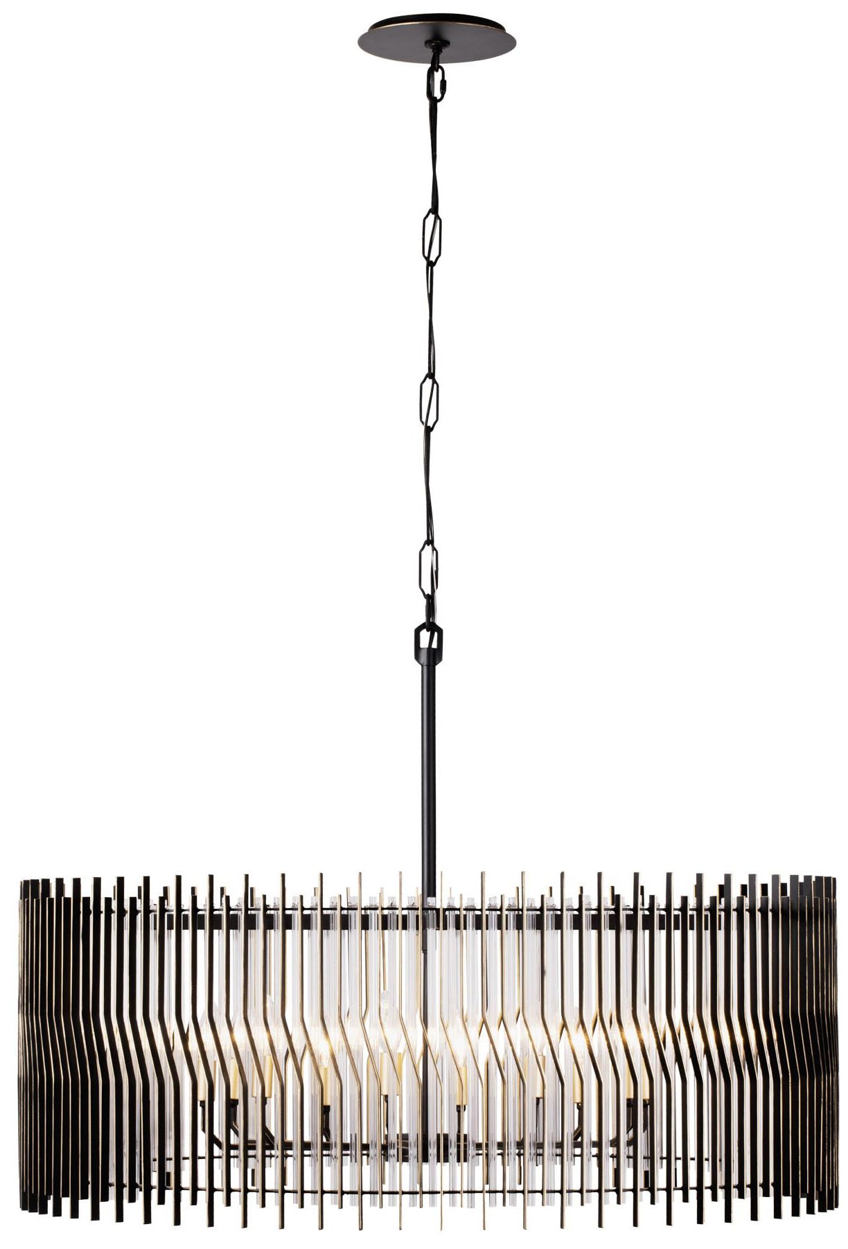 Varaluz Park Row 10-lt Pendant - Matte Black/french Gold
