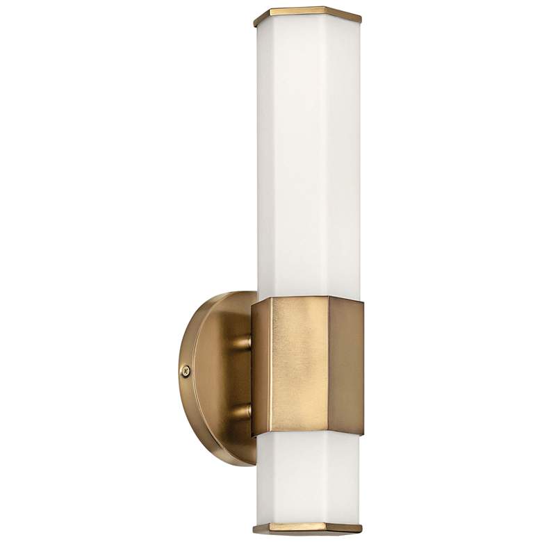 Hinkley Facet 14&quot; High Heritage Brass LED Wall Sconce