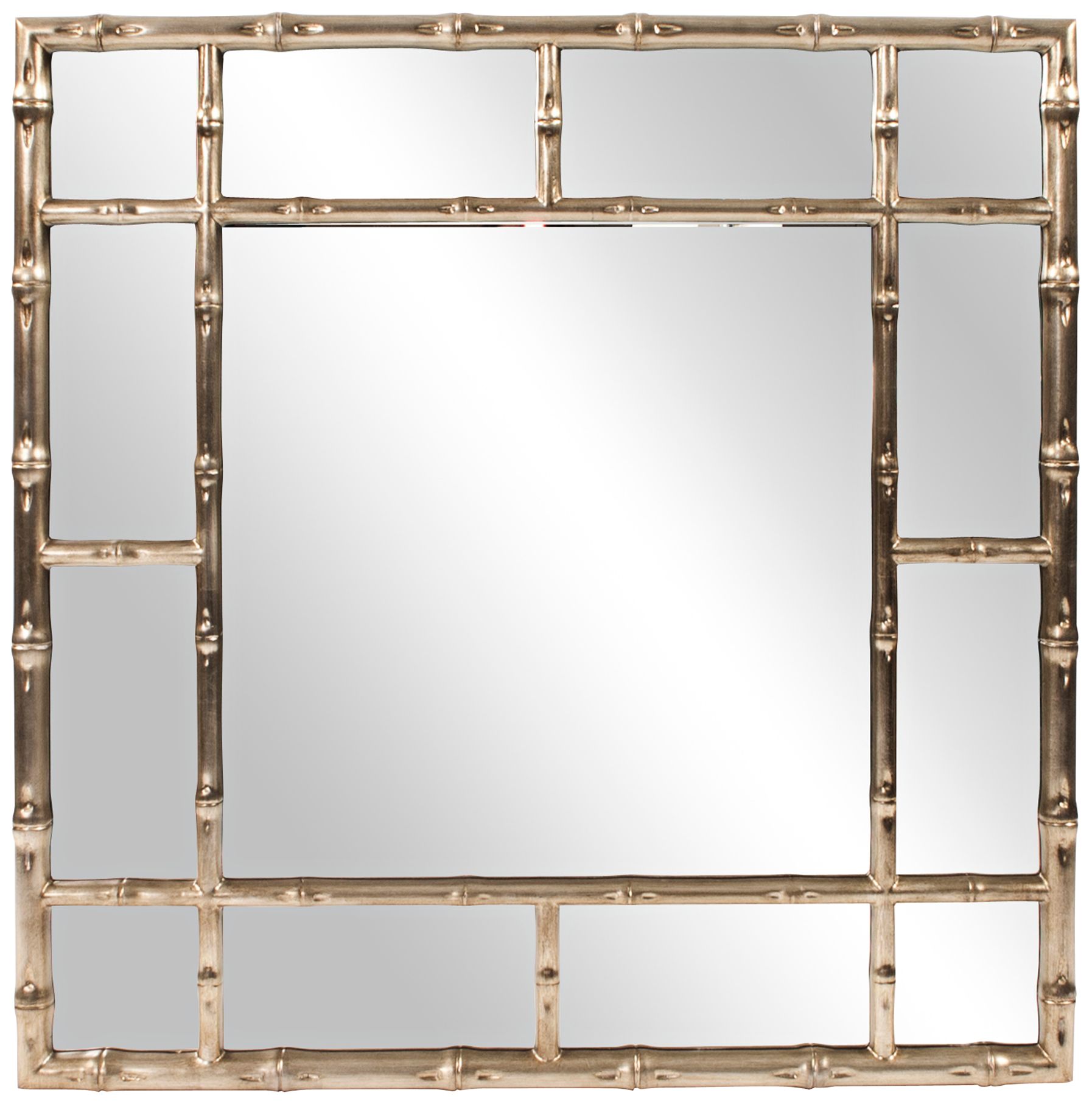 Howard Elliott Bamboo Country-Silver 40" Square Wall Mirror