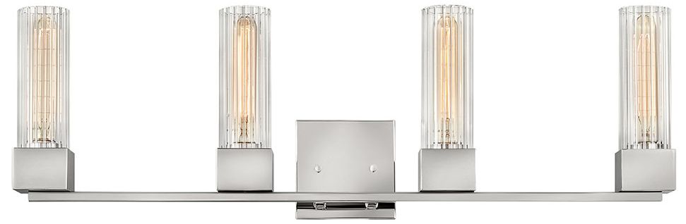 Hinkley Xander 32" Wide Polished Nickel 4-Light Bath Light