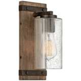 Hinkley Sawyer 11&quot; High Sequoia Wood Finish Rustic Wall Sconce