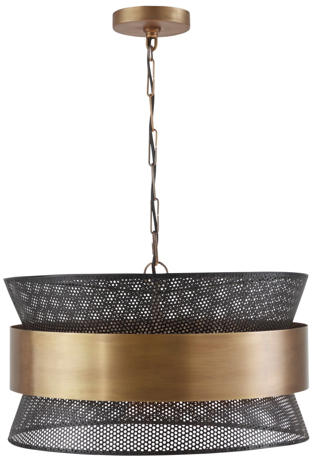 Capital 19 3/4"W Patina Brass and Black 4-Light Pendant