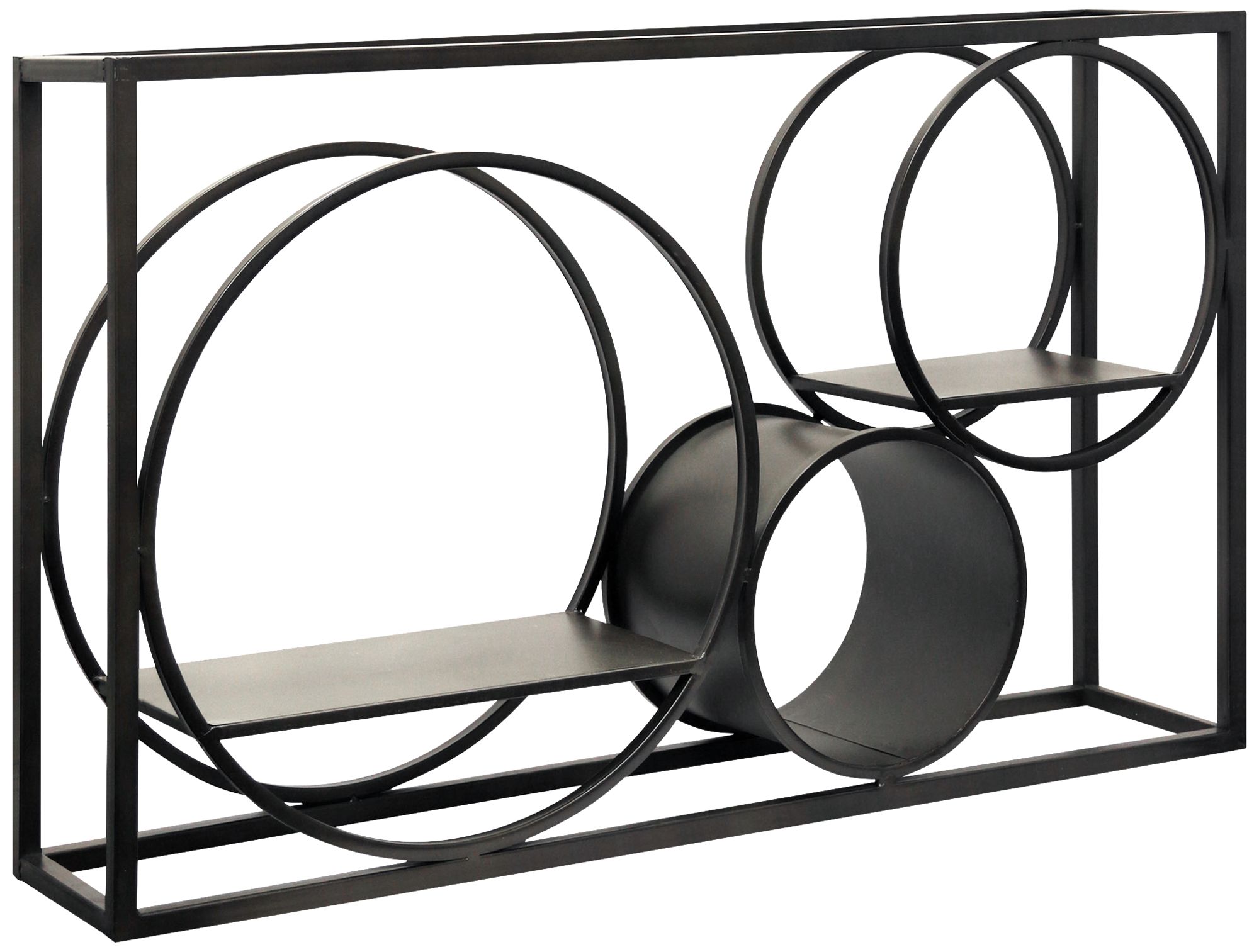 Matson 39 1/2" Wide Iron Black Metal Wall Art with Shelves