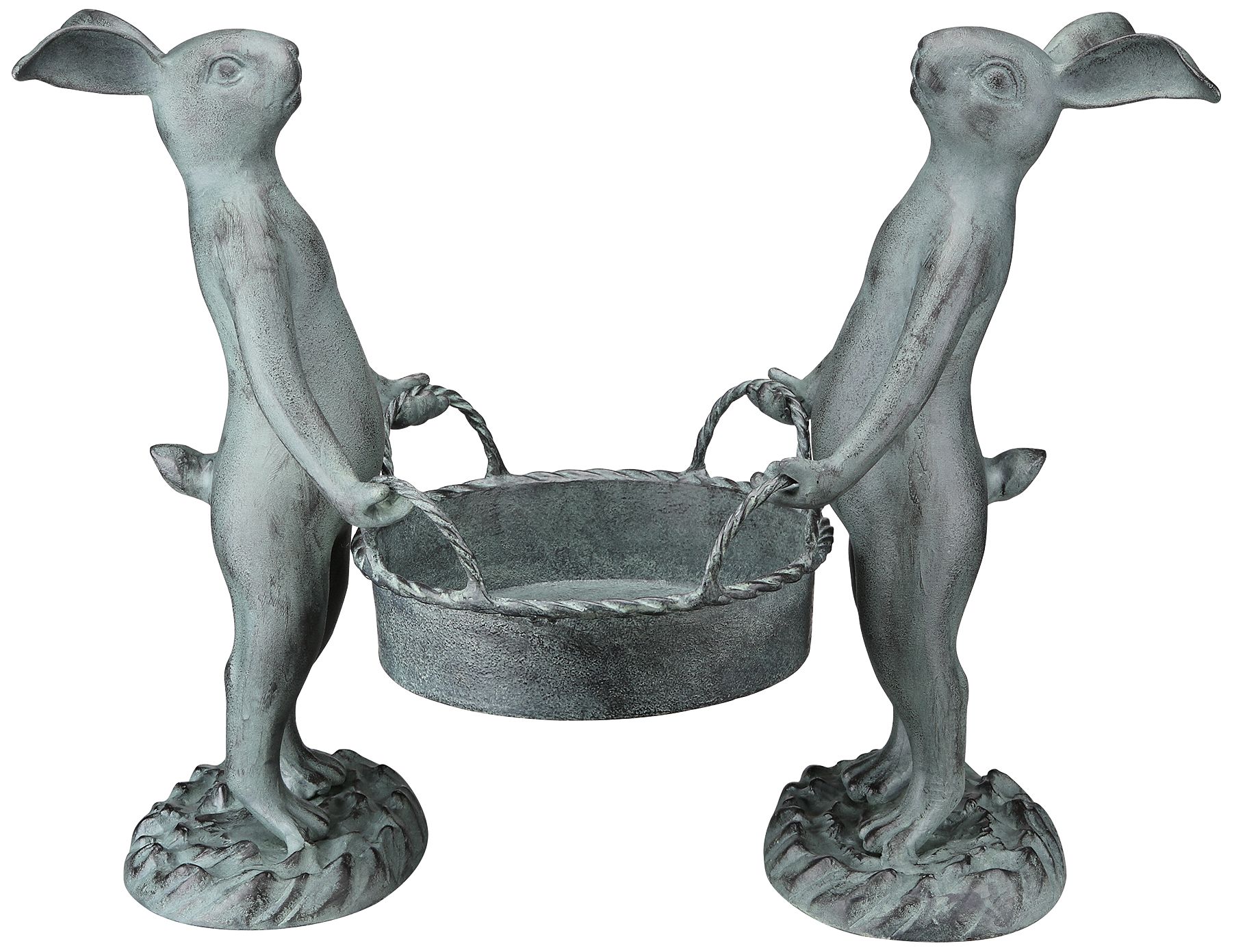 Bunny Gardeners 15 1/2" High Aluminum Pot Holder Outdoor Statue