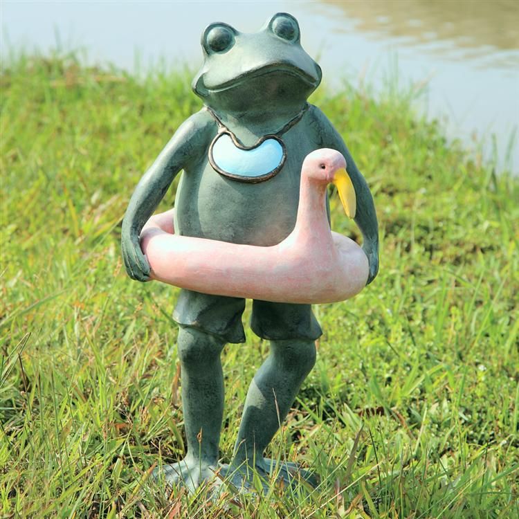 Beach Buddy Frog 19 1/2" High Aluminum Outdoor Garden Statue