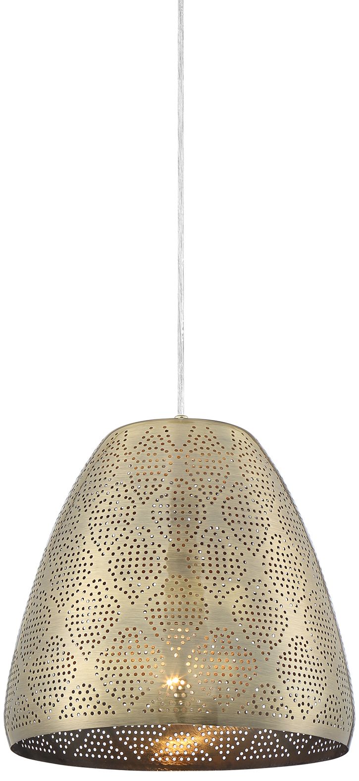 Moroccan Style Antique Brass Frame Clear Ceiling Light Shade