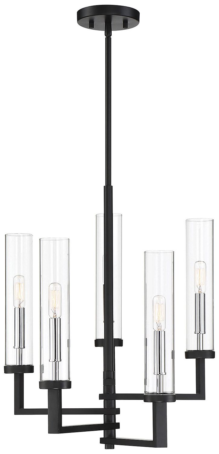 Savoy House Folsom 16 1/2"W Matte Black 5Light Chandelier 71F75