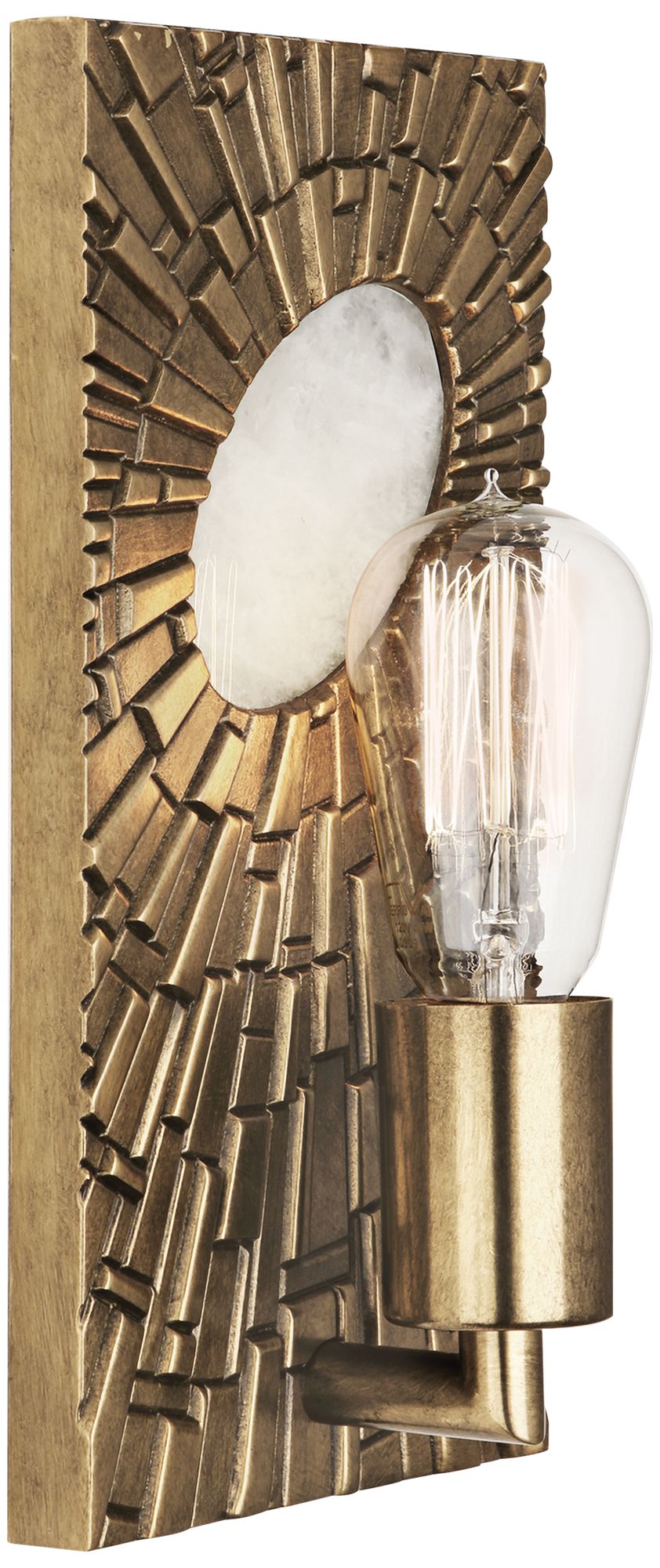 Goliath 11" High Antiqued Modern Brass Wall Sconce