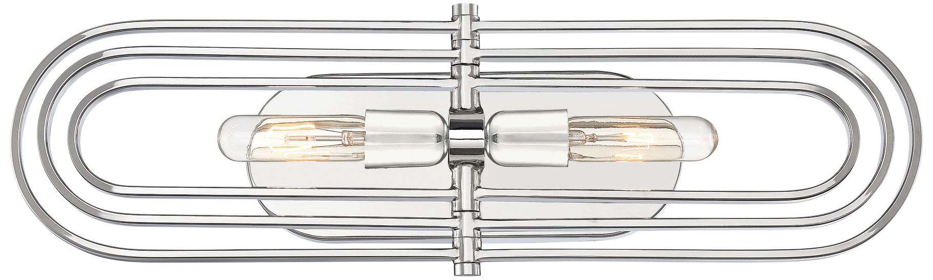 Kenzo 24" Wide Polished Nickel 2-Light Vanity Bath Light