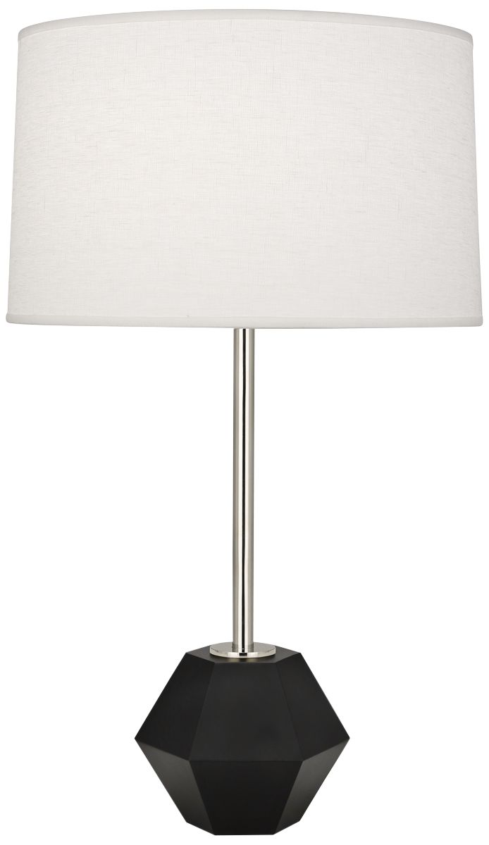 Robert Abbey Marcel Polished Nickel with Black Table Lamp