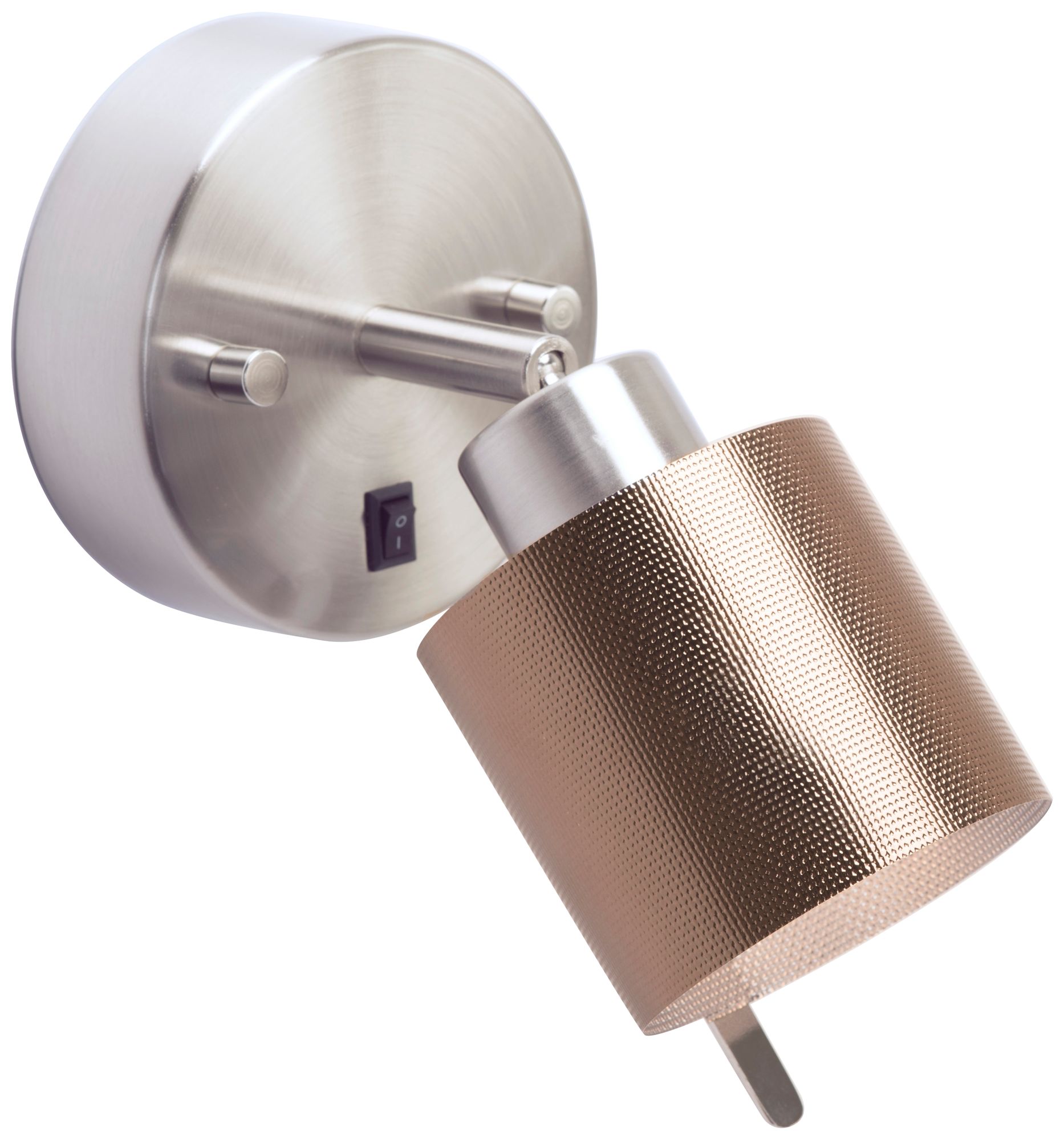 Guppy Nickel LED Wall Lamp w/ Antique Bronze Duotrans Shade