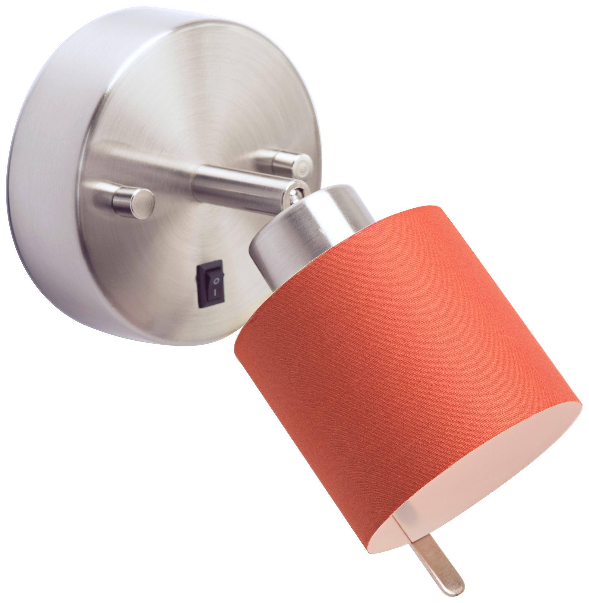 Guppy Brushed Nickel LED Wall Lamp with Burnish Chintz Shade