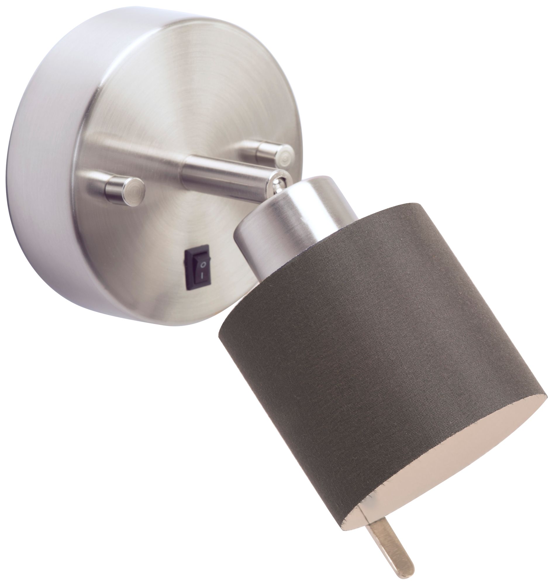 Guppy Brushed Nickel LED Wall Lamp w/ Black Silk Glow Shade