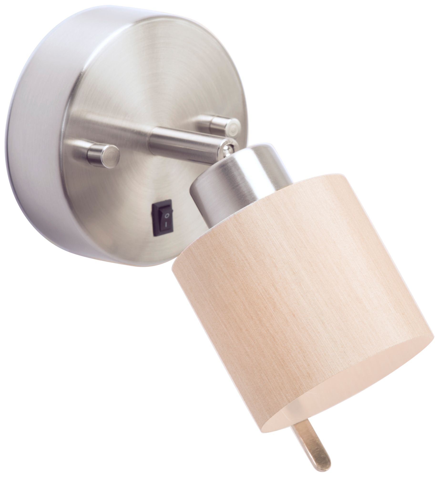 Guppy Brushed Nickel LED Wall Lamp w/ Pebble Silk Glow Shade