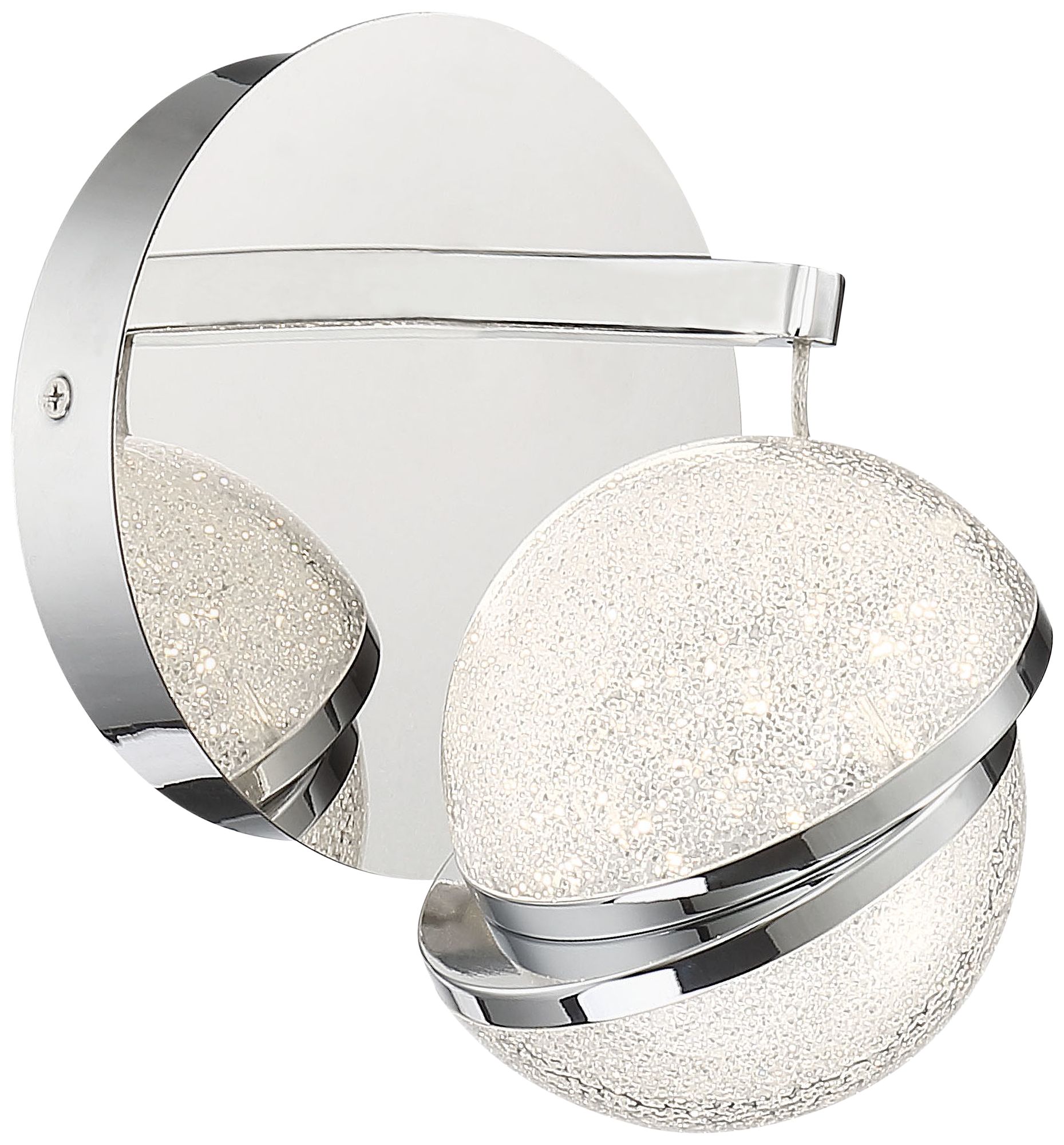 Silver Slice 8" High Chrome and Crystal LED Wall Sconce