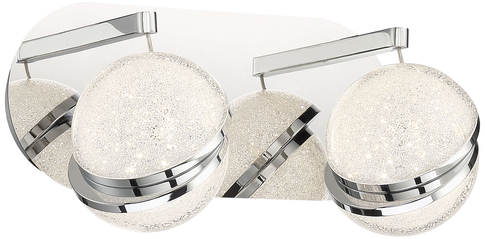 Silver Slice 8"H Chrome and Crystal 2-Light LED Wall Sconce