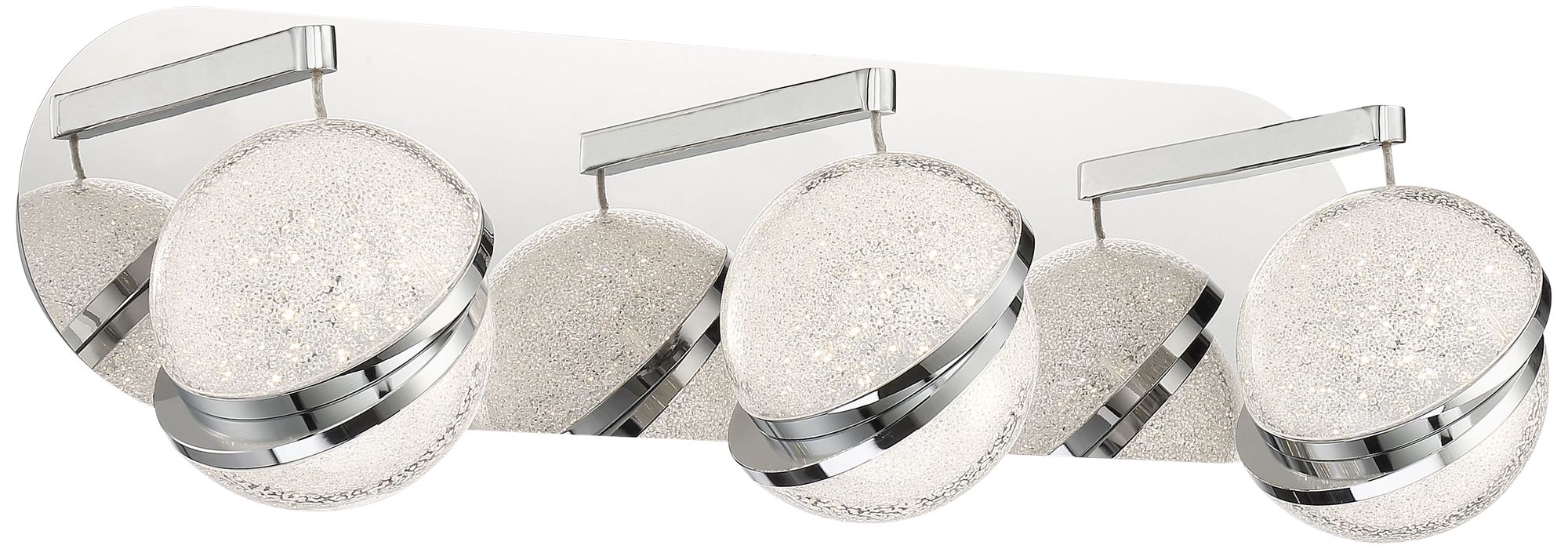 Silver Slice 20 1/2"W Chrome Crystal 3-Light LED Bath Light