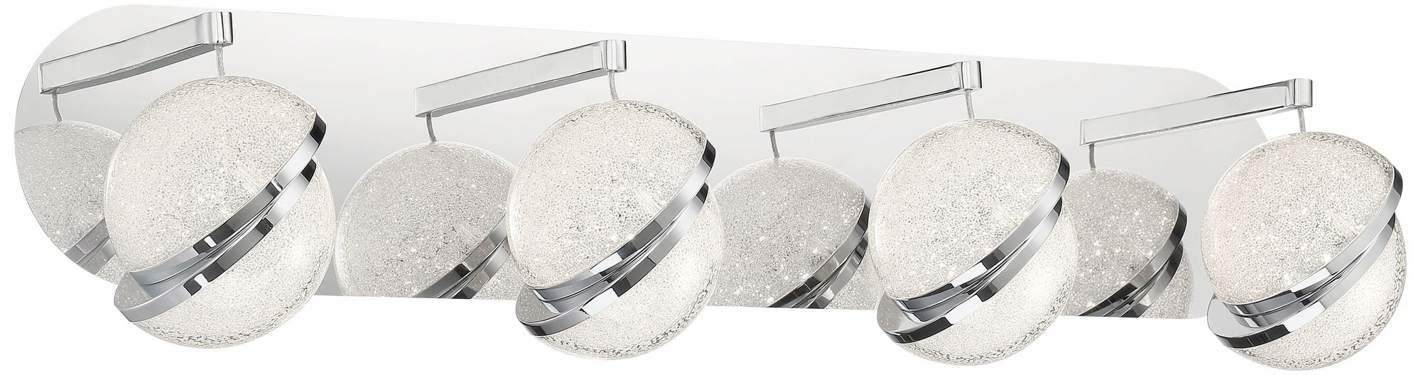 Silver Slice 28 1/2"W Chrome Crystal 4-Light LED Bath Light