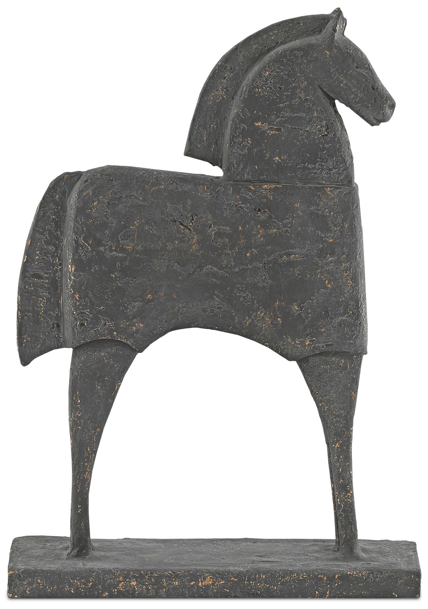 Balius Gold Flecked Iron 16 1/2" High Horse Sculpture